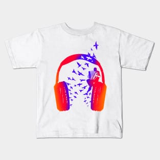 Headphone music Accordion Kids T-Shirt